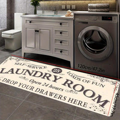 Farmhouse Non Slip Waterproof Laundry Floor Mat Kitchen Bathroom Entryway Rugs
