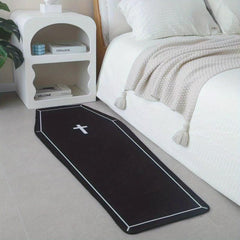 1pc Coffin Halloween Rug Gothic Home Decor Non Slip Door Mats