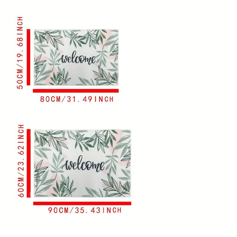 Leaf Bathroom Mat Non-slip Indoor Doormat 19.68x31.49in