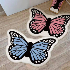 Fluffy Butterfly Area Rugs Soft Thickened Absorbent Floor Mat