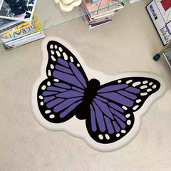 Fluffy Butterfly Area Rugs Soft Thickened Absorbent Floor Mat