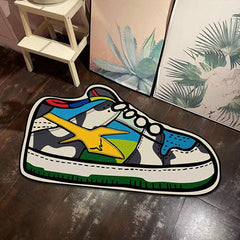 Thickened Sneakers Rug 60x110cm Irregular Cartoon Shoe Shape Floor Mat
