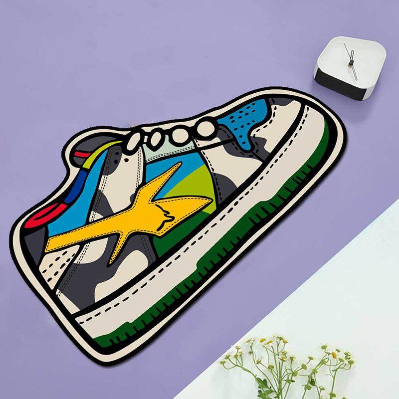 Thickened Sneakers Rug 60x110cm Irregular Cartoon Shoe Shape Floor Mat