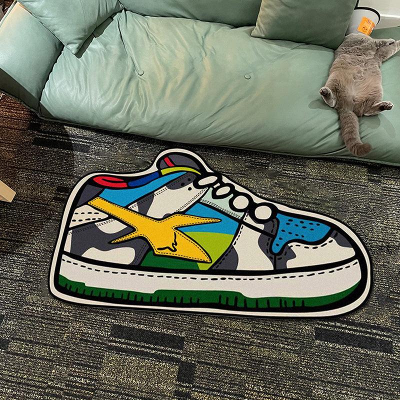Thickened Sneakers Rug 60x110cm Irregular Cartoon Shoe Shape Floor Mat