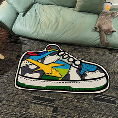 Thickened Sneakers Rug 60x110cm Irregular Cartoon Shoe Shape Floor Mat