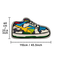 Thickened Sneakers Rug 60x110cm Irregular Cartoon Shoe Shape Floor Mat