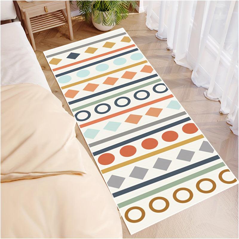 Soft Wool Pile Bedroom Rug, Cozy Furry Round Rug for Kids Room