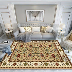 Vintage Floral Area Rug Non-slip Soft Polyester Fiber Mat