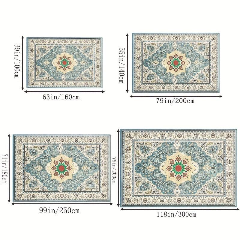 Floral Shaggy Vintage Area Rug Non Slip Waterproof Machine Washable Carpet