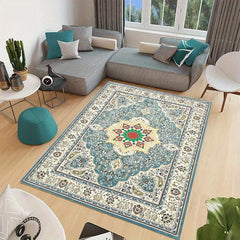 Floral Shaggy Vintage Area Rug Non Slip Waterproof Machine Washable Carpet