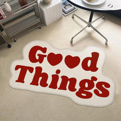 Letter Graphic Rug Geometric Non-slip Floor Mat for Living Room and Bedroom