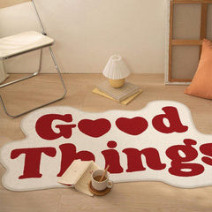 Letter Graphic Rug Geometric Non-slip Floor Mat for Living Room and Bedroom