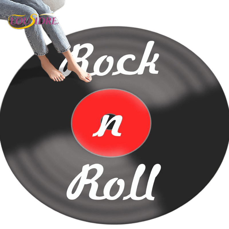Classical Music Vinyl Record Round Rug Living Room Decoration Soft Floor Mat