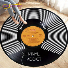 Classical Music Vinyl Record Round Rug Living Room Decoration Soft Floor Mat