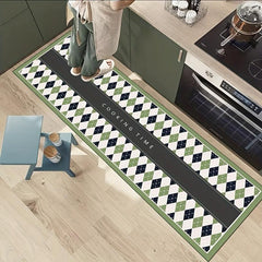 Green Checkered Pattern Area Rug Christmas Theme Kitchen Rugs