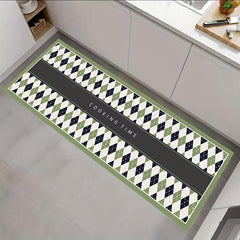Green Checkered Pattern Area Rug Christmas Theme Kitchen Rugs