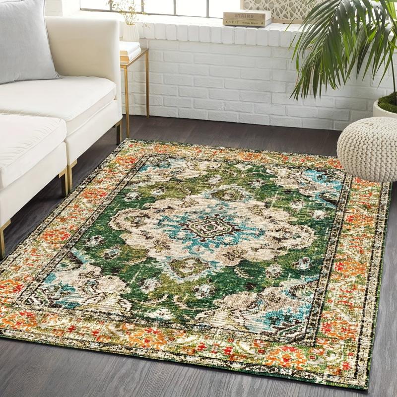 Bohemian Tribal Area Rug Soft Non Slip Washable Entry Doormat and Bathroom Mat