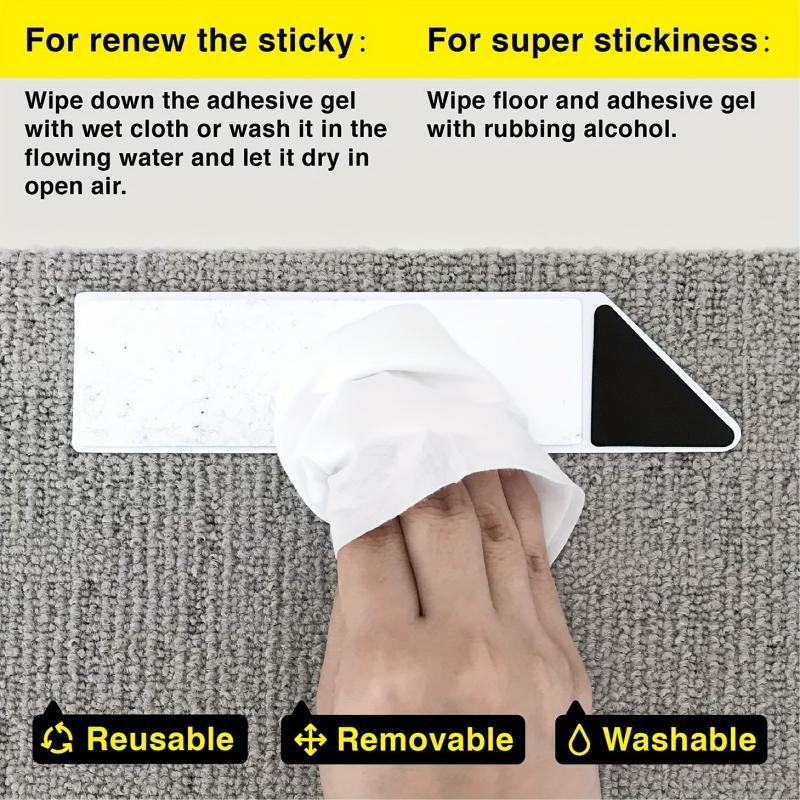 16pcs Reusable Carpet Stickers Double Sided Washable Rug Grips