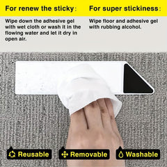 16pcs Reusable Carpet Stickers Double Sided Washable Rug Grips