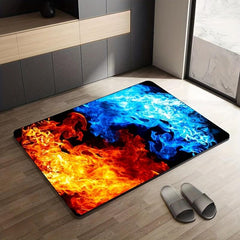 Anti Fatigue Ice And Fire Print Area Rug