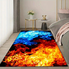 Anti Fatigue Ice And Fire Print Area Rug