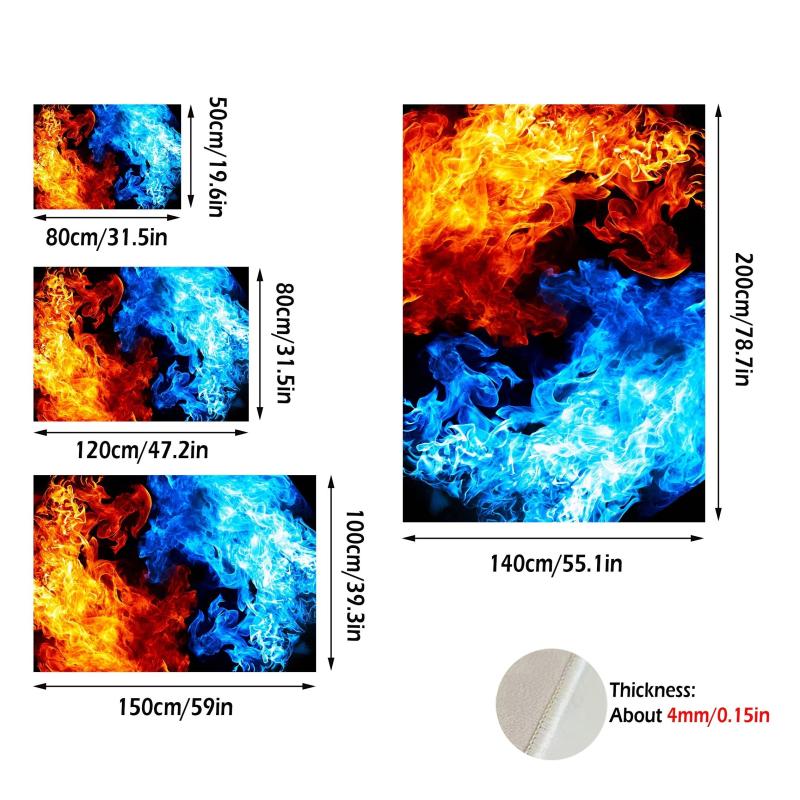 Anti Fatigue Ice And Fire Print Area Rug