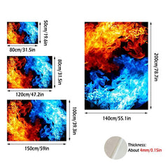 Anti Fatigue Ice And Fire Print Area Rug