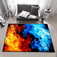 Anti Fatigue Ice And Fire Print Area Rug