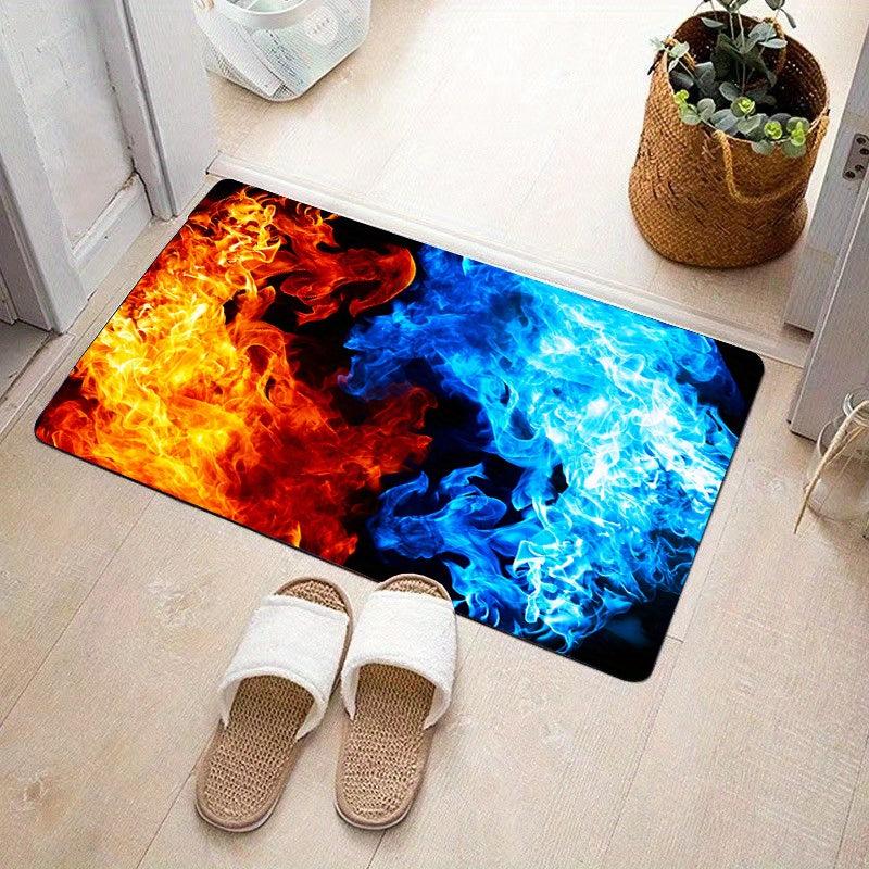 Anti Fatigue Ice And Fire Print Area Rug