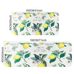 Anti Fatigue Kitchen Floor Mat Lemon Pattern Non Slip Rug