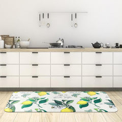 Anti Fatigue Kitchen Floor Mat Lemon Pattern Non Slip Rug