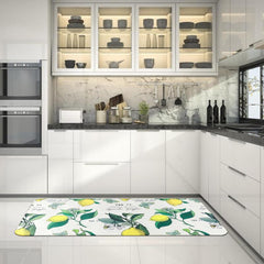 Anti Fatigue Kitchen Floor Mat Lemon Pattern Non Slip Rug
