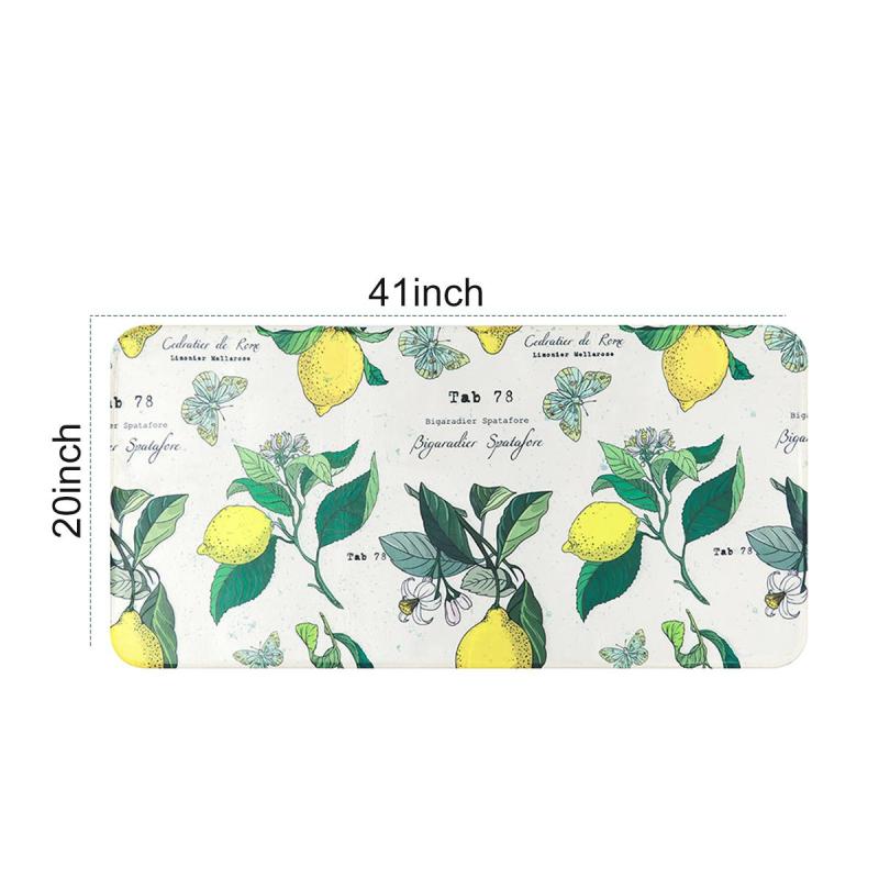 Anti Fatigue Kitchen Floor Mat Lemon Pattern Non Slip Rug