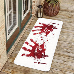 Halloween Bath Mat Bloody Handprint Gag Gift Non Slip Rug