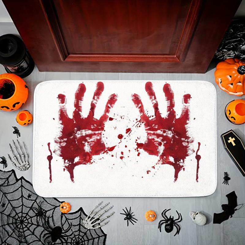 Halloween Bath Mat Bloody Handprint Gag Gift Non Slip Rug