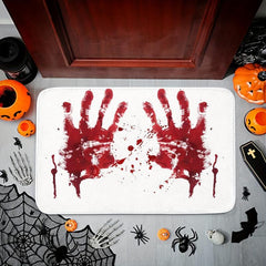 Halloween Bath Mat Bloody Handprint Gag Gift Non Slip Rug