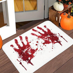 Halloween Bath Mat Bloody Handprint Gag Gift Non Slip Rug
