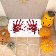 Halloween Bath Mat Bloody Handprint Gag Gift Non Slip Rug