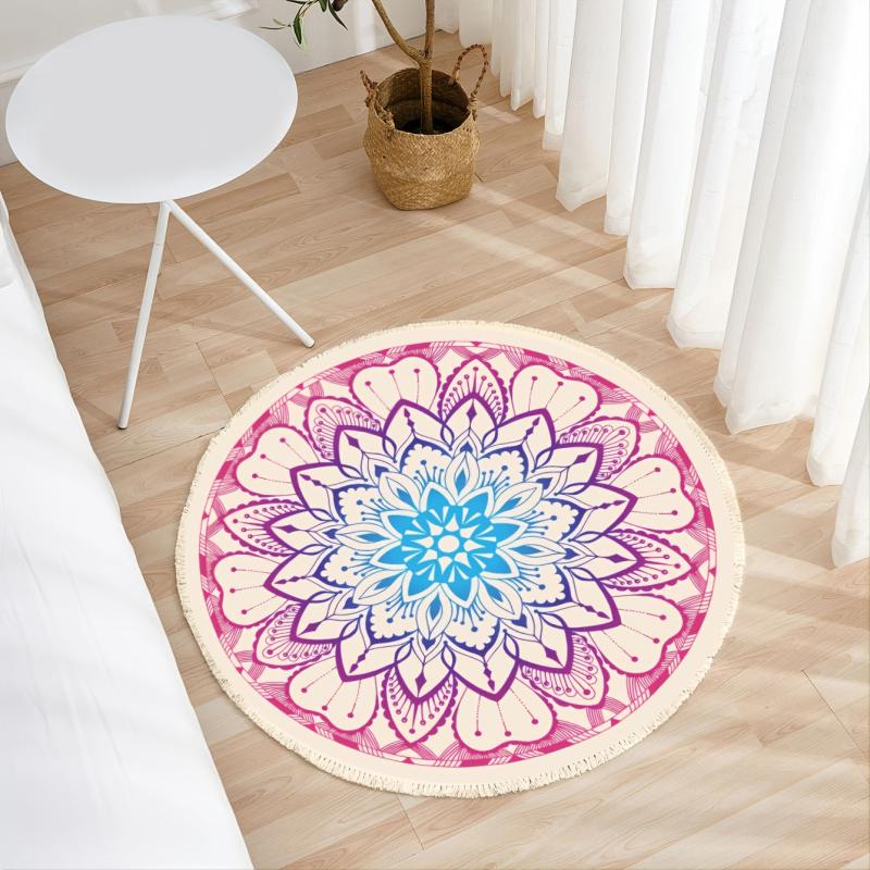 Tassel Woven Carpet Non slip Bedroom Carpet Home Decor
