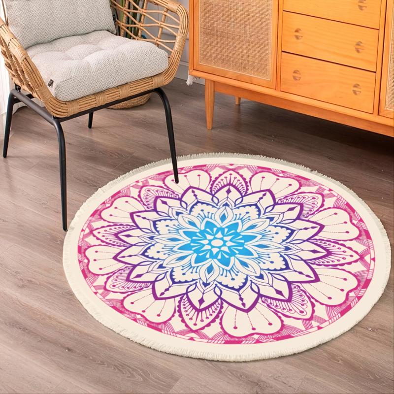 Tassel Woven Carpet Non slip Bedroom Carpet Home Decor