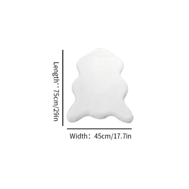 Soft Faux Fur Fish Shaped Bedroom Rug Non Slip Mat for Home and Office