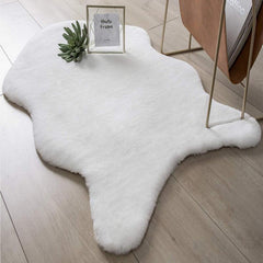 Soft Faux Fur Fish Shaped Bedroom Rug Non Slip Mat for Home and Office