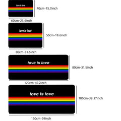 Rainbow Love Printed Area Rug Soft Flannel Floor Mat Non Slip Thickened