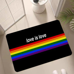 Rainbow Love Printed Area Rug Soft Flannel Floor Mat Non Slip Thickened