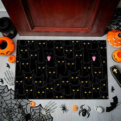 1pc Cat Yellow Eyes Kitchen Rug Non-Skid Washable Soft Carpet Doormat