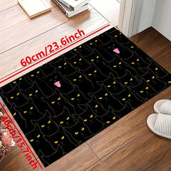 1pc Cat Yellow Eyes Kitchen Rug Non-Skid Washable Soft Carpet Doormat