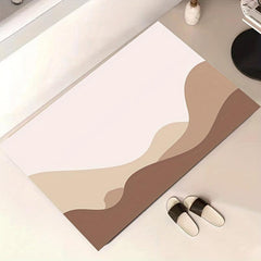 Graphic Printed Non-slip Bath Rug - Diatom Mud Material Shower Carpet