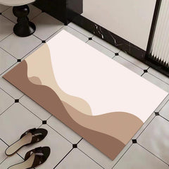 Graphic Printed Non-slip Bath Rug - Diatom Mud Material Shower Carpet