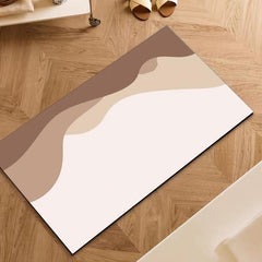 Graphic Printed Non-slip Bath Rug - Diatom Mud Material Shower Carpet