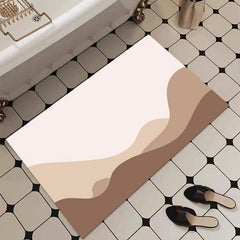 Graphic Printed Non-slip Bath Rug - Diatom Mud Material Shower Carpet
